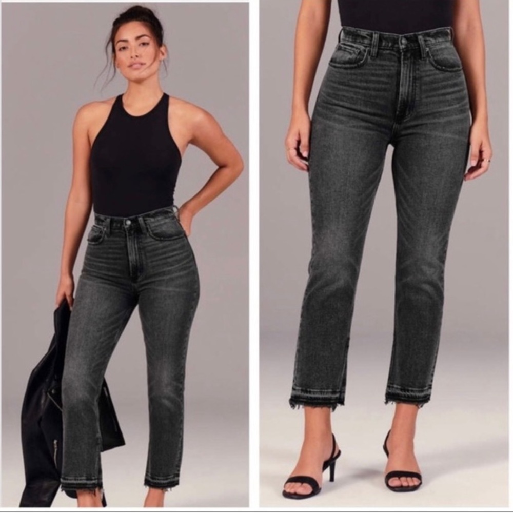 Abercrombie Curve Love The Ankle Straight Ultra High Rise Jeans
